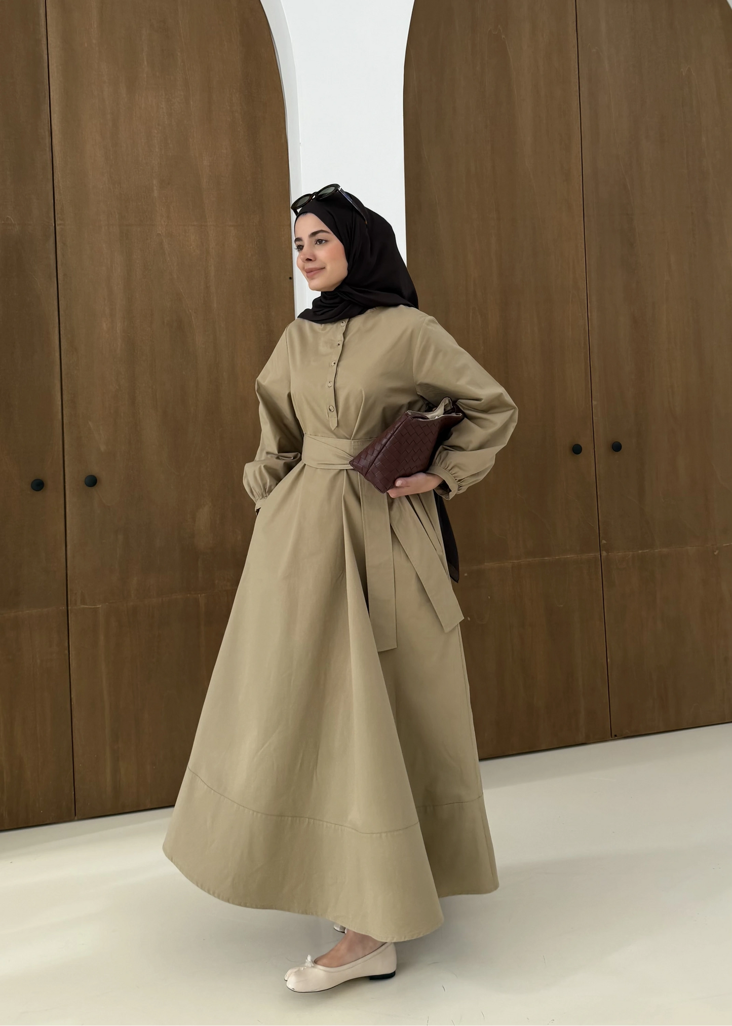 Button Dress with belt