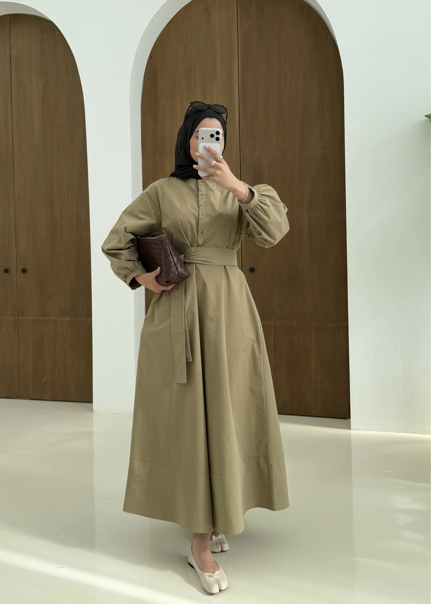 Button Dress with belt