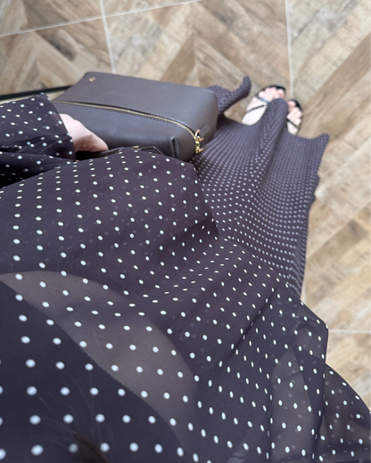 Polka Dots Chiffon Set brown