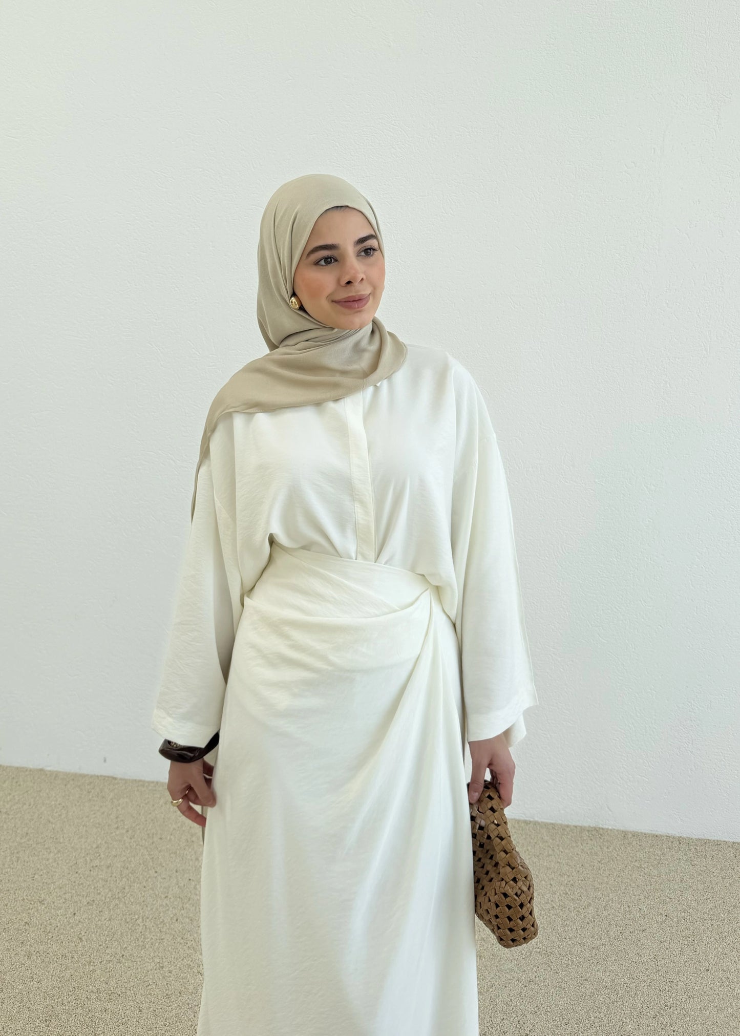 Zra Model Draped Skirt Set