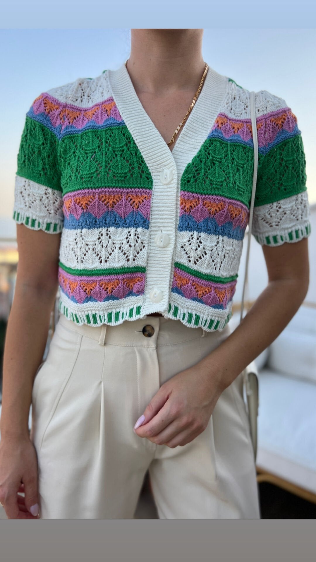 Crochet short sleeve Cardigan