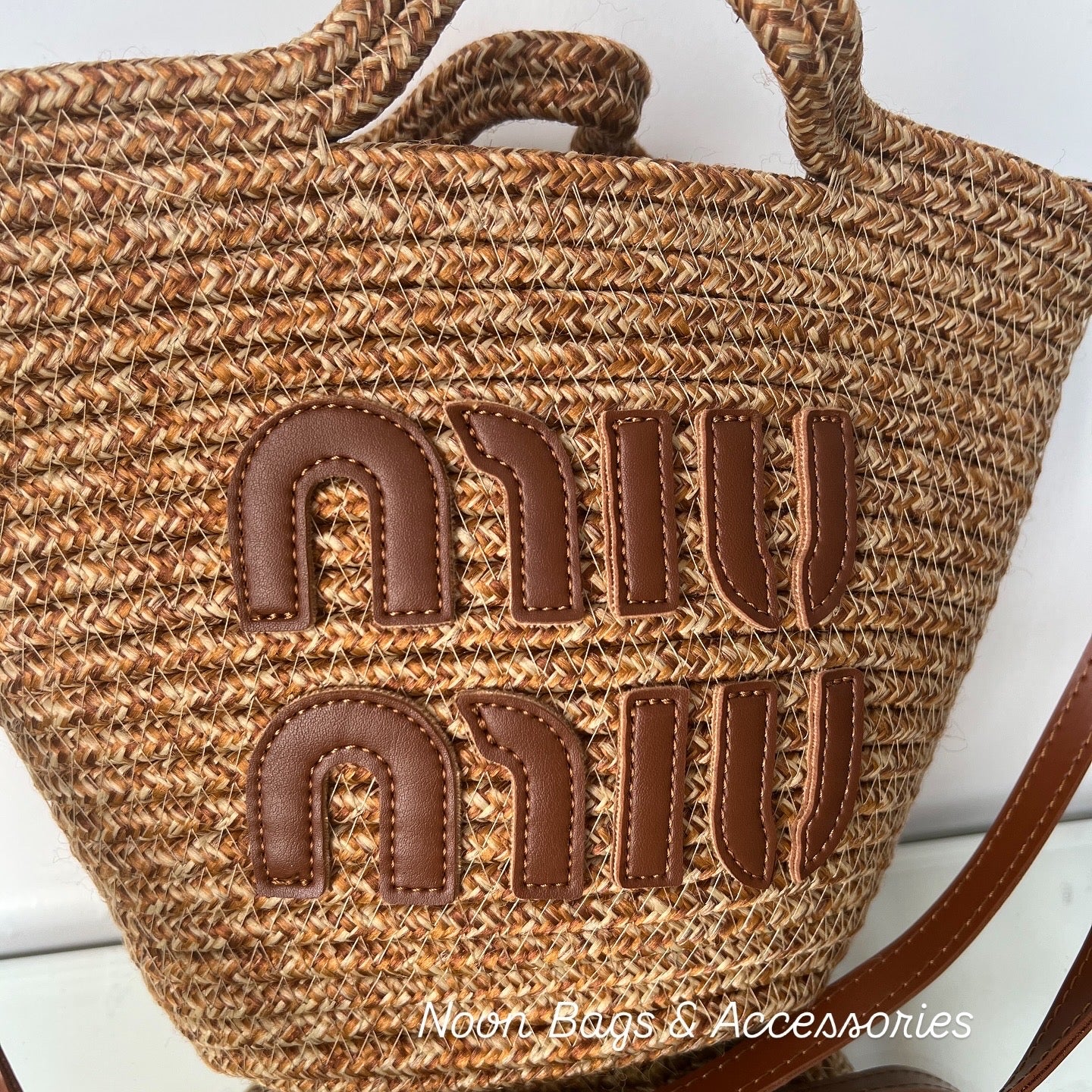 Miu miu straw tote bag