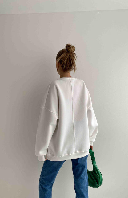 Oversize Sweatshirt with Applique Embroidery