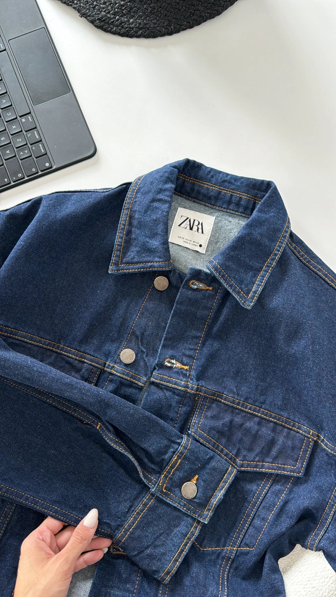 Zara jeans jacket with Elastic waistband