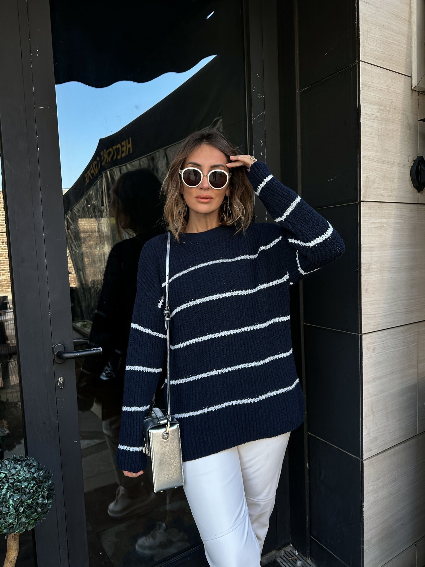 Striped knitted jumper