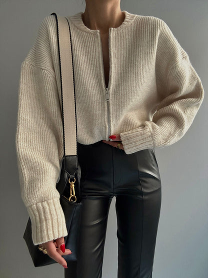 Zippered wool jacket