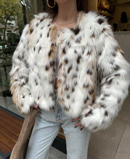 Tiger Print Faux Fur Kacket