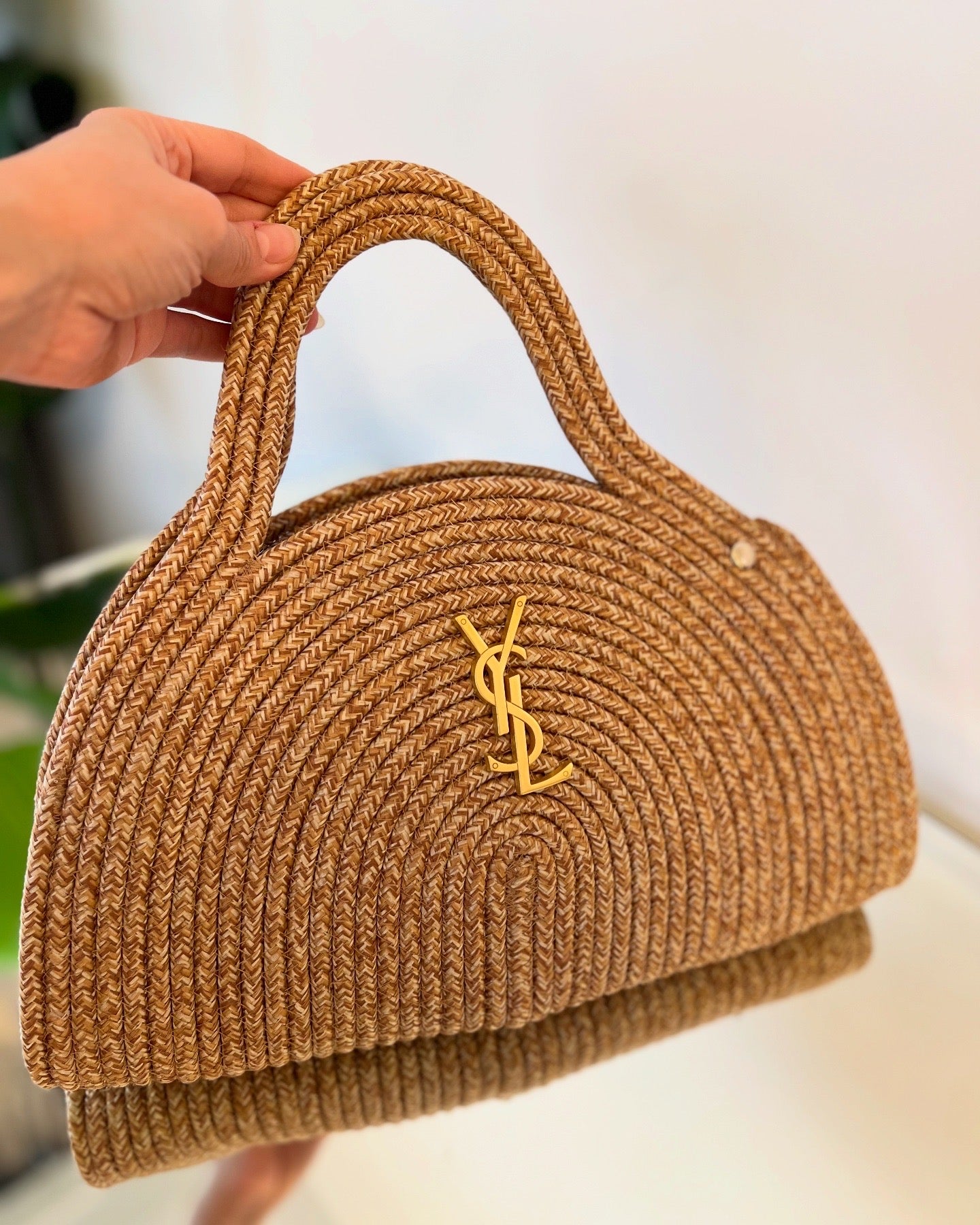 Ysl straw clutch