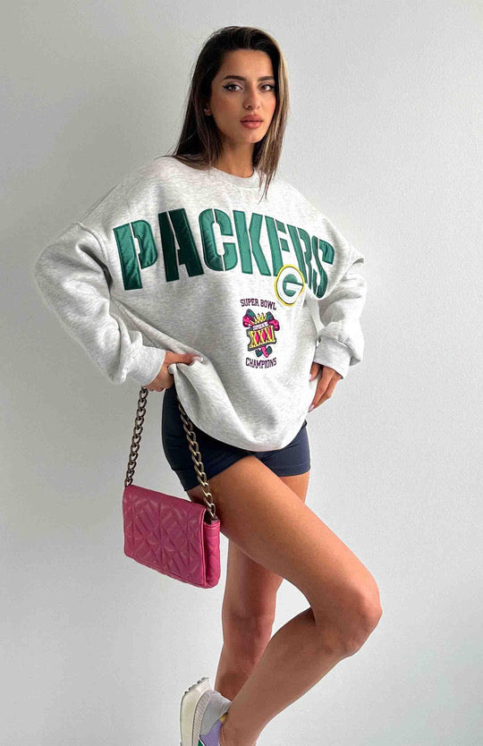 Oversize Sweatshirt with Applique Embroidery