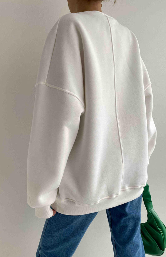 Oversize Sweatshirt with Applique Embroidery