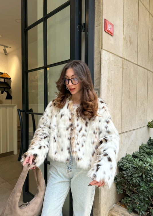 Tiger Print Faux Fur Kacket