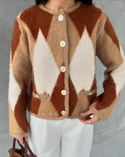 Daimond patterned mohair Cardigan