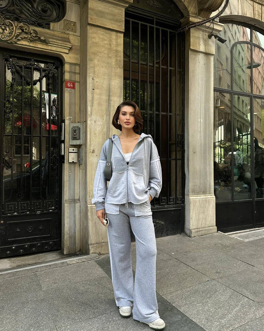 Two-Piece French cotton contrast tracksuit