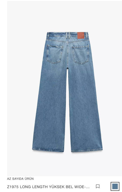 Zara wide leg mid rise jeans