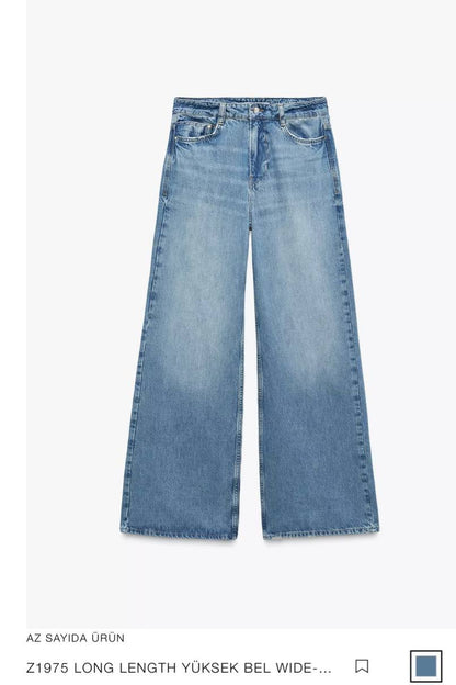 Zara wide leg mid rise jeans