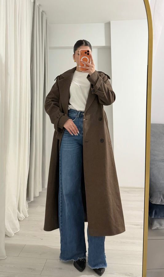 ASIA brand Double breasted coat with belt