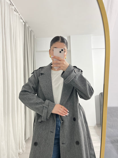 ASIA brand Double breasted coat with belt