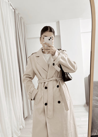 ASIA brand Double breasted coat with belt