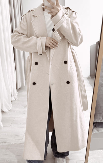 ASIA brand Double breasted coat with belt