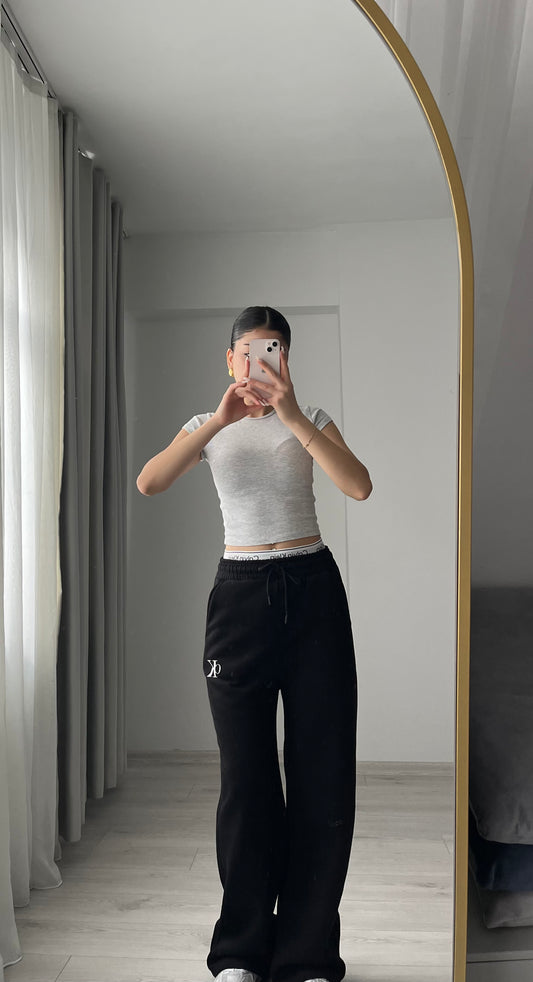 Ck wide leg fleece trouser with waistband