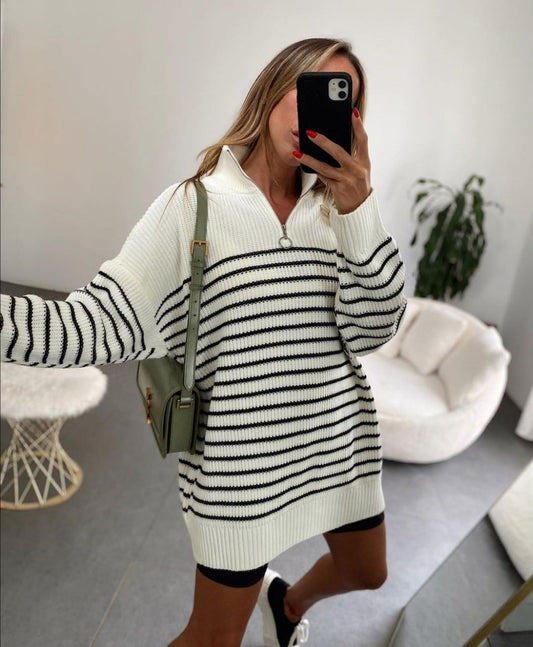 Striped knitted jumper