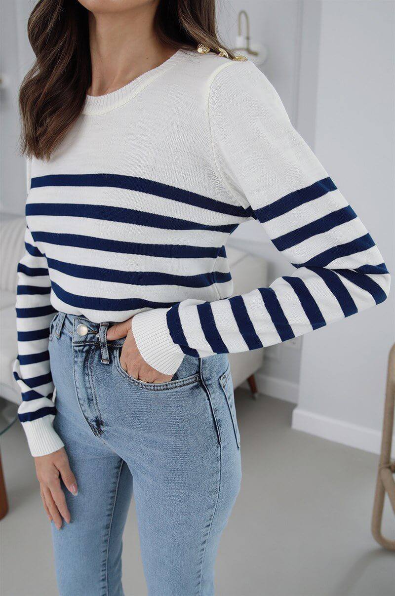 Striped knitted blouse