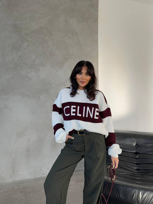 Celine striped knitted sweater