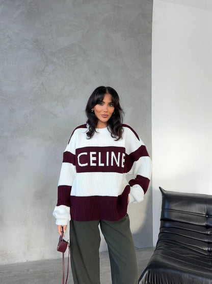 Celine striped knitted sweater