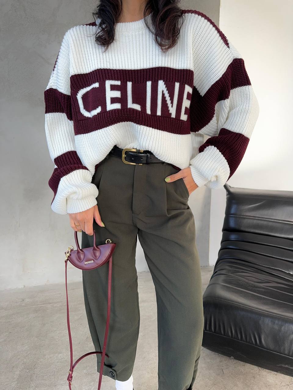 Celine striped knitted sweater