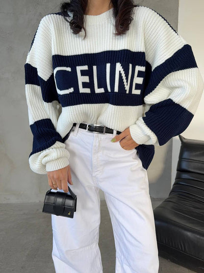 Celine striped knitted sweater