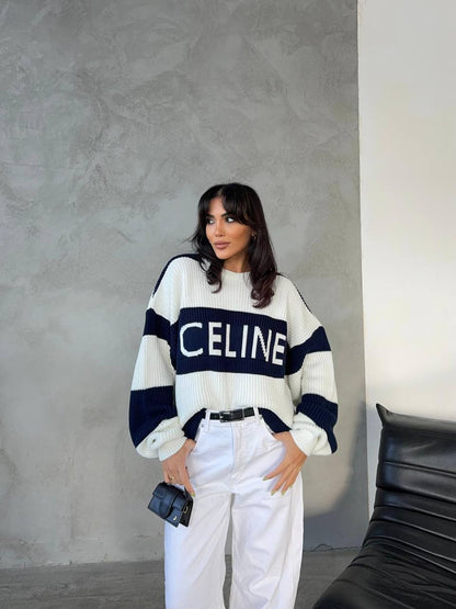 Celine striped knitted sweater