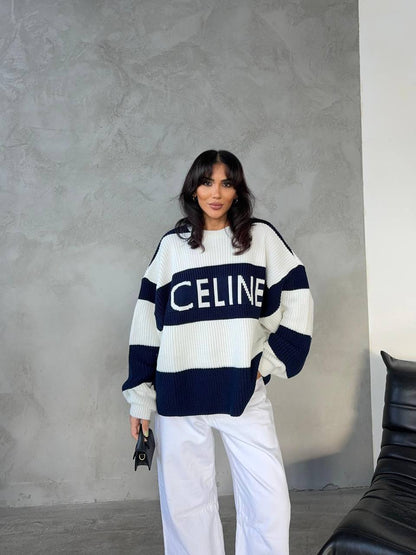 Celine striped knitted sweater