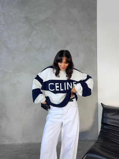 Celine striped knitted sweater