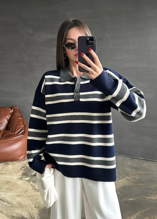 Striped knitted jumper