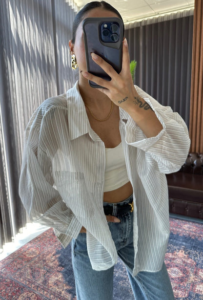 Striped chiffon shirt