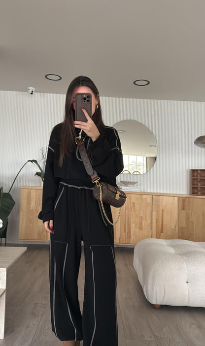 Oysho fabric tracksuit with stitching details