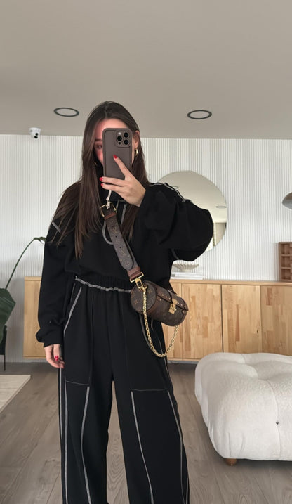 Oysho fabric tracksuit with stitching details