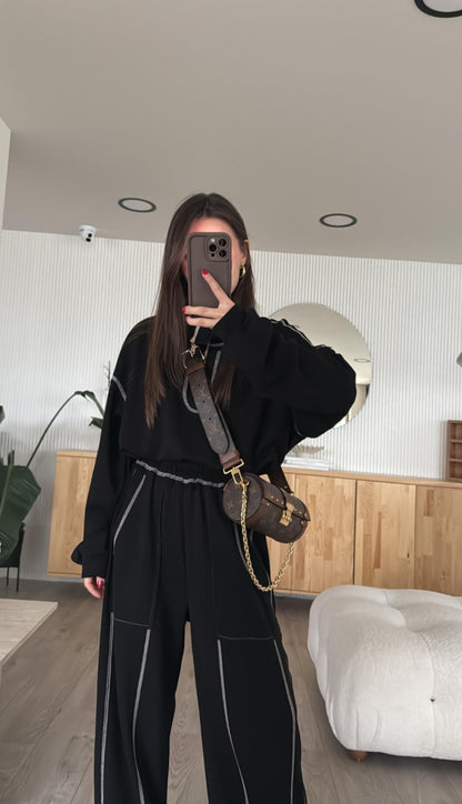 Oysho fabric tracksuit with stitching details
