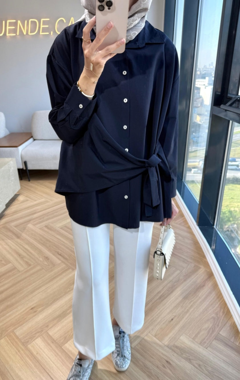 Oversized wrap shirt