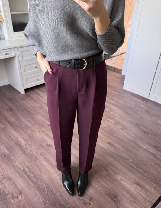 Belted mom fit trouser