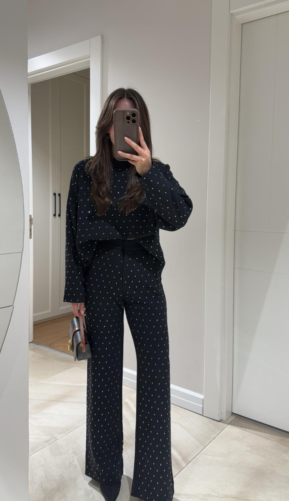 Fully studded blouse and pants co-ord set