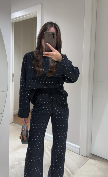 Fully studded blouse and pants co-ord set