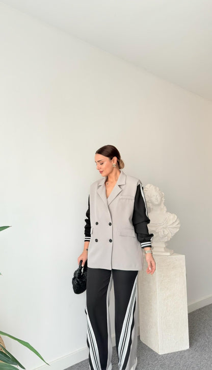 contrast casual suit