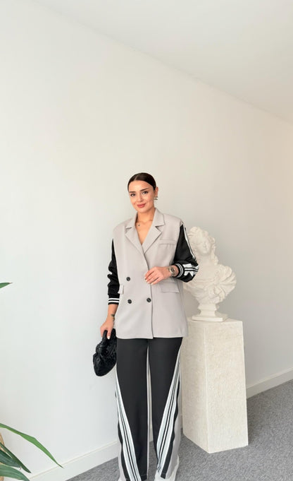 contrast casual suit