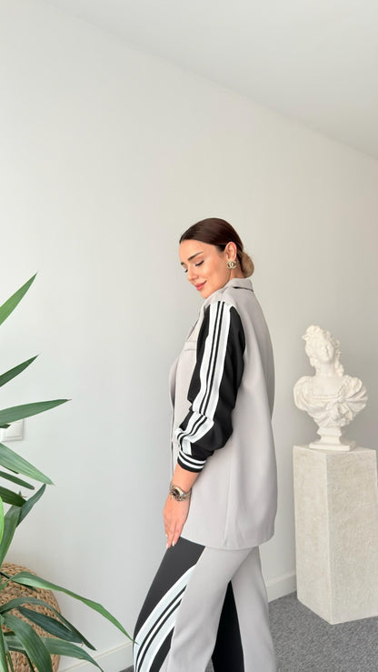 contrast casual suit