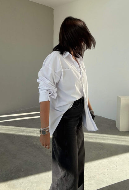 Oversized studded shirt