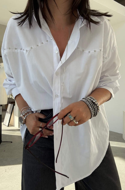 Oversized studded shirt