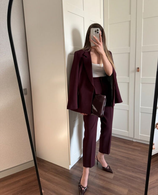 Oversize blazer, mom fit Trouser suit