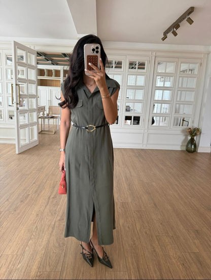 Tencel belted dress