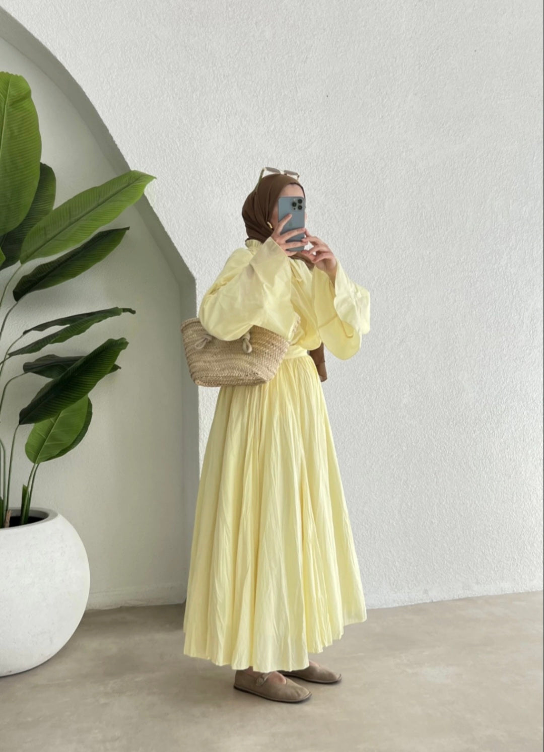 Ruffle sleeves shirt with boheme maxi skirt co-ord set